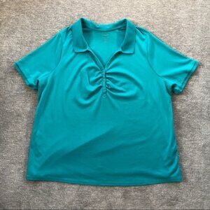 Lane Bryant Aqua V-Neck Top